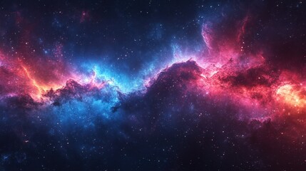 Fototapeta premium Majestic cosmic nebula with vibrant celestial clouds and starry expanse in deep space galaxy exploration