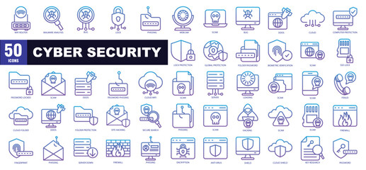  Cyber Security Gradient Icon Set