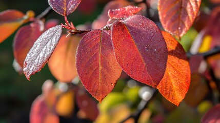 Dewy Leaves Under Soft Morning Light in Garden