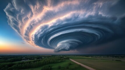 Dramatic Cloud Layers in Evening Light