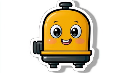 Cute cartoon character of a smiling yellow pump with big eyes