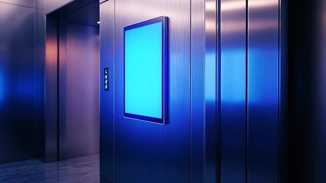Modern elevator with blank digital display