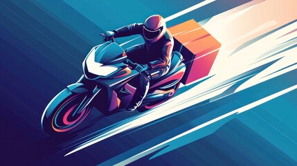 Fast Motorcycle Delivery in Motion