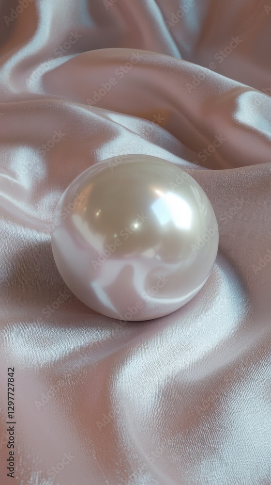 Aufkleber elegant pearl resting on shimmering silk fabric creating a luxurious and serene visual experience cl