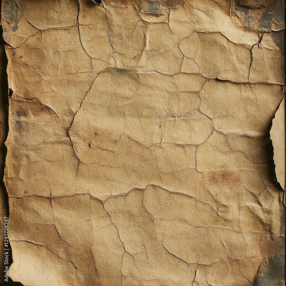 Aufkleber distressed kraft paper with cracks and peeling edges creating a vintage and weathered surface textur