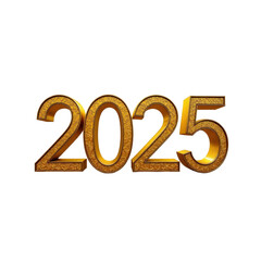 Ornate Golden 2025 Digits with Transparent Background