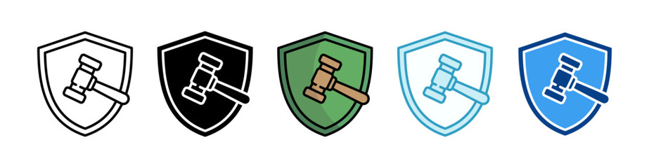Regulatory Shield Icon Set Multiple Style Collection