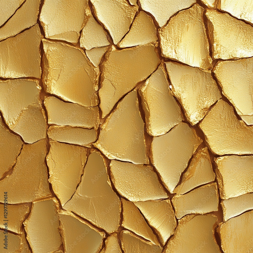 Poster luxurious golden mosaic background with textured surface and intricate design for elegant presentati