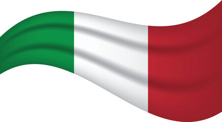 Italy wavy flag, waving flag vector illustration