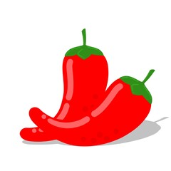red hot chili pepper isolated on white, chili, pepper, red hot chili peppers on white, red chili pepper, vegetable element, food, spicy food