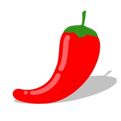 red hot chili pepper isolated on white, chili, pepper, red hot chili peppers on white, red chili pepper, vegetable element, food, spicy food