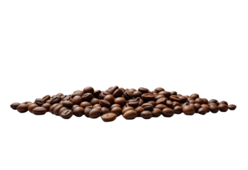 Pile of Roasted Coffee Beans with transparent background