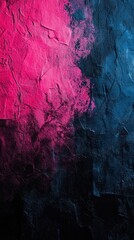 Abstract texture of stucco wall with pink and blue colors creating a vibrant and artistic background with rough surface and modern style