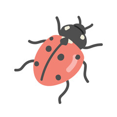 Ladybug cartoon clipart. Cute seven-spotted ladybug (Coccinella septempunctata) vector illustration. Animal in flat style. Insects and anthropods concept isolated on white background