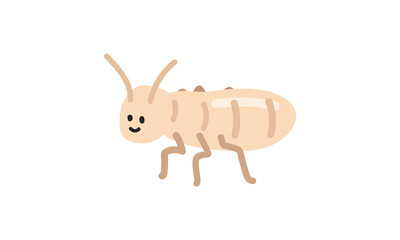 Termite nymph cartoon clipart. Cute termite nymph (Isoptera) vector illustration. Animal in flat style. Insects and anthropods concept isolated on white background