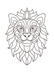 Abstract Fusion of Animals and Mandala Patterns – Artistic Adult Coloring Page on White Background