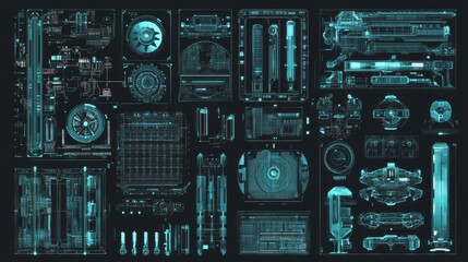 Futuristic Tech HUD UI Interface Elements