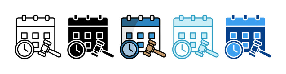 Regulatory Clock Icon Set Multiple Style Collection