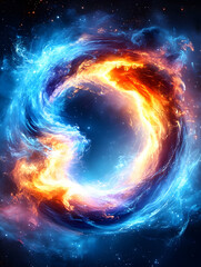 Obraz premium Cosmic Fire and Ice Vortex