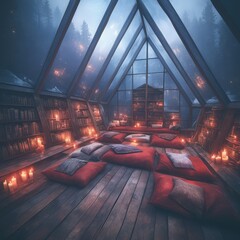 Cozy Forest Library Retreat