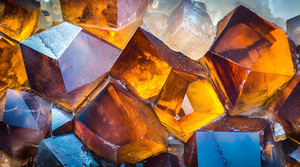 shot of salt crystals showing unique geometric formations and refracted light 