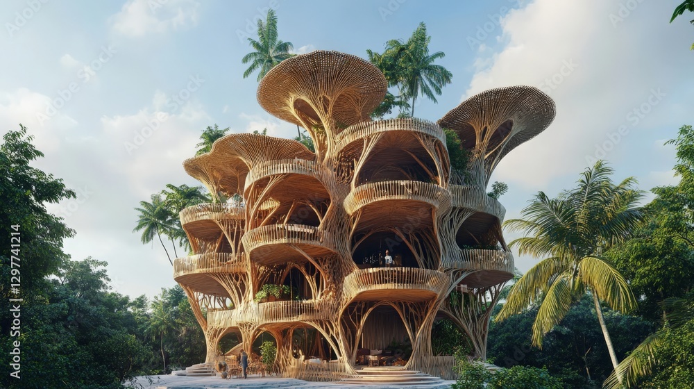 Poster ai-powered sustainable architecture design system generating adaptive and self-sufficient building s