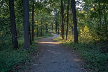 Fototapeta premium Winding paths in the mountains, beautiful environment, fresh air