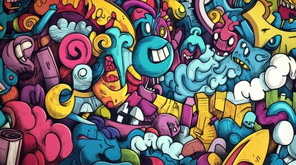 Obraz premium Colorful chaotic doodle artwork