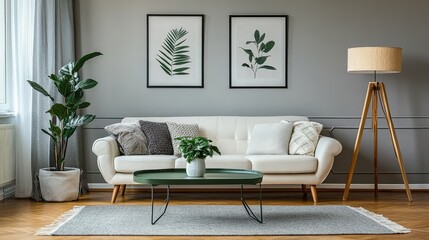 Elegant gray area rug graces wooden floor, framed by pristine white borders. Slightly frayed edges add a touch of timeless charm to its rectangular form