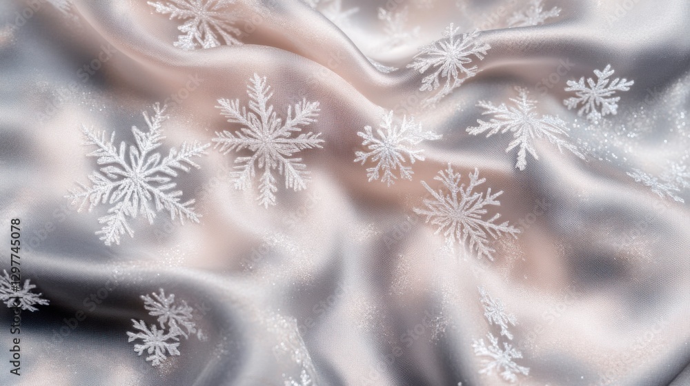 Poster soft textured fabric with snowflake design in light
