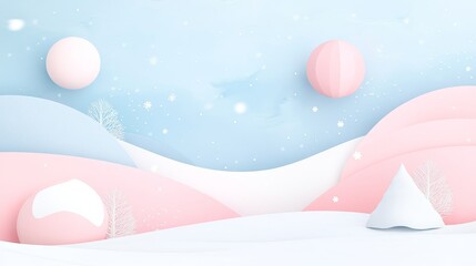 Delicate dreamy background with pastel shades and spherical elements provides a serene and playful atmosphere for creative projects