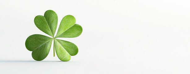 A vibrant green four-leaf clover symbolizing luck.