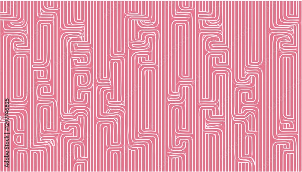 Poster white crooked twisted vertical line pattern on a pink background vector. generated image