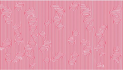 White crooked twisted vertical line pattern on a pink background vector. Generated image