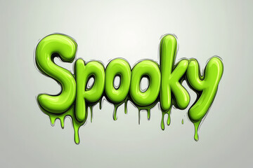 Naklejka premium Spooky green text with dripping effect, perfect for Halloween themes
