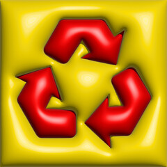 3d recycle arrow icon.