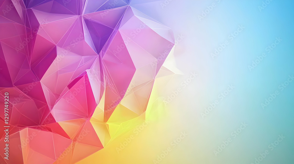 Poster abstract geometric polygonal background design with colorful gradient and triangle shapes