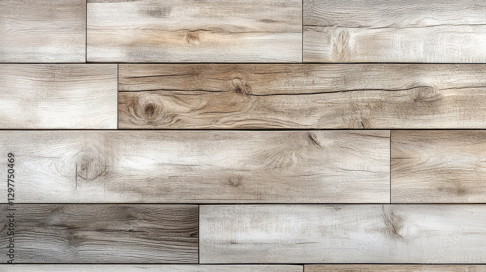Poster smooth white wood planks with natural grain patterns create serene backdrop