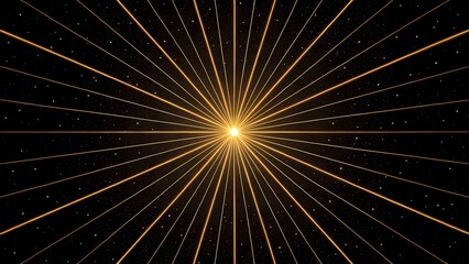 "Light Rays" &ndash; "Parallel thin glowing lines radiating from a single point on a black background."
