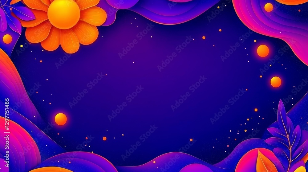 Poster abstract floral background vibrant colors playful design elegant template with copy space suitable f
