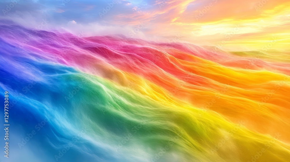 Poster abstract chromatic waves, a symphony of color and fluidity for artistic expression and visual harmon