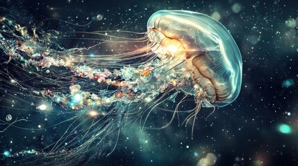 Obraz premium Jellyfish in Space