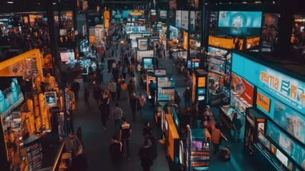 Immersive Expo: A Bird's-Eye View of a Bustling Trade Show