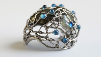 Stretch silver wire wrapped ring