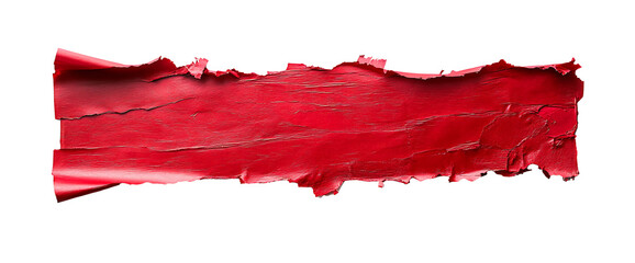 Red paper sticker isolated on white background. Empty paper mockup.PNG