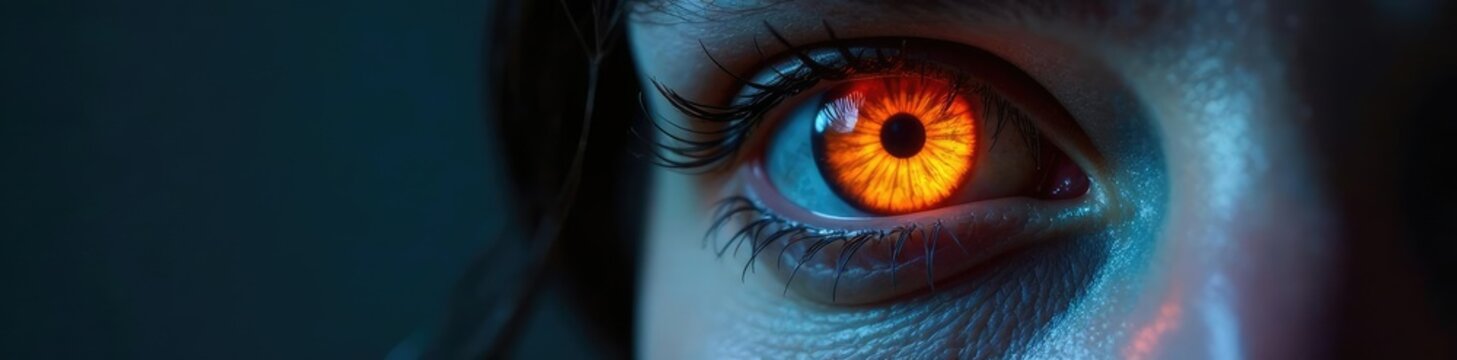 Descripci?n de un cr?neo con ojos abiertos y una sonrisa et?rea en medio del vac?o, oscura, misteriosa, cad?vero