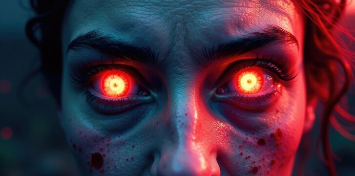 Descripci?n de un cr?neo con ojos abiertos y una sonrisa et?rea en medio del vac?o, misteriosa, fantas?a, muerto vivo