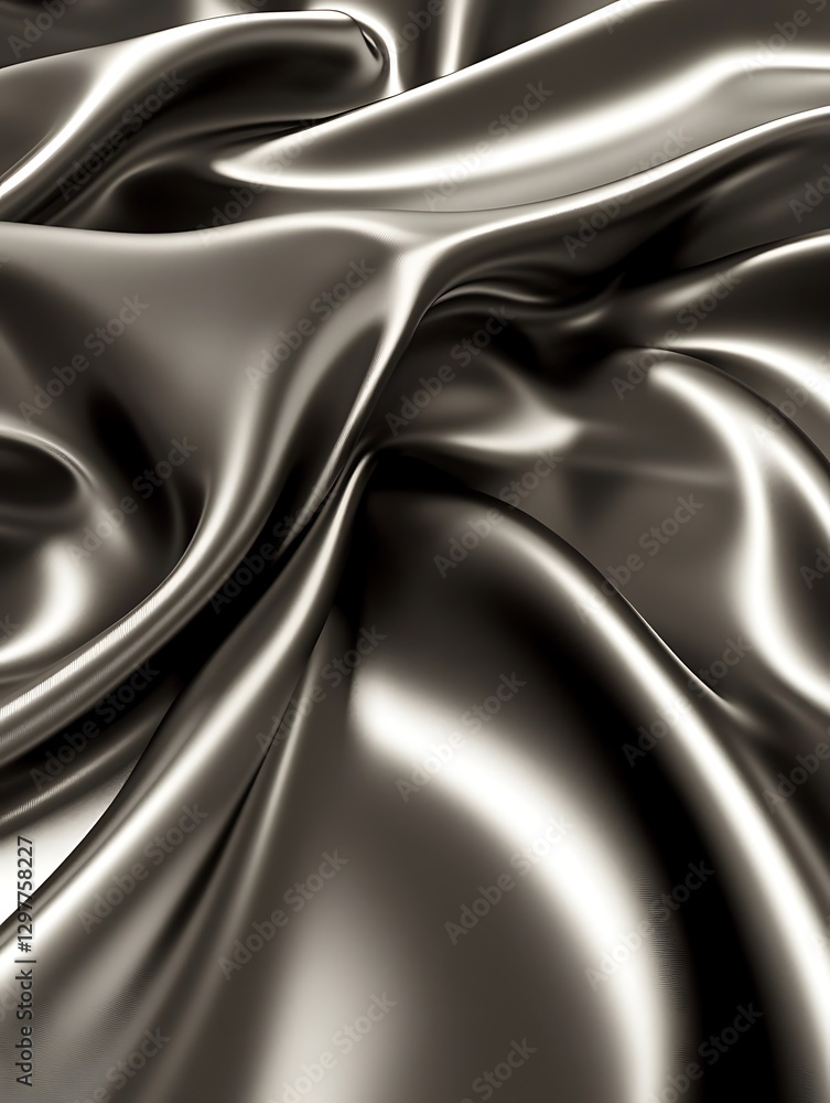 Poster elegant charmeuse satin waves with dynamic light and shadow patterns