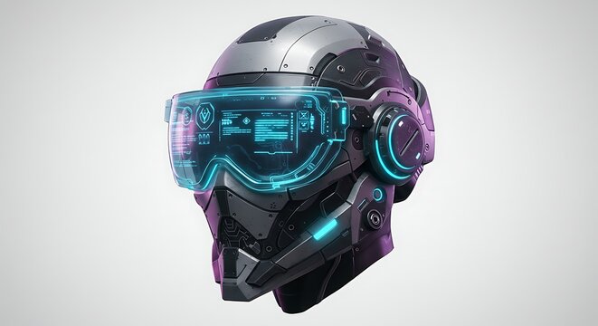Futuristic Helmet with Augmented Reality Display and Advanced Technology