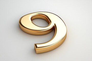 Golden 9, Number, Background, Minimalist, Design
